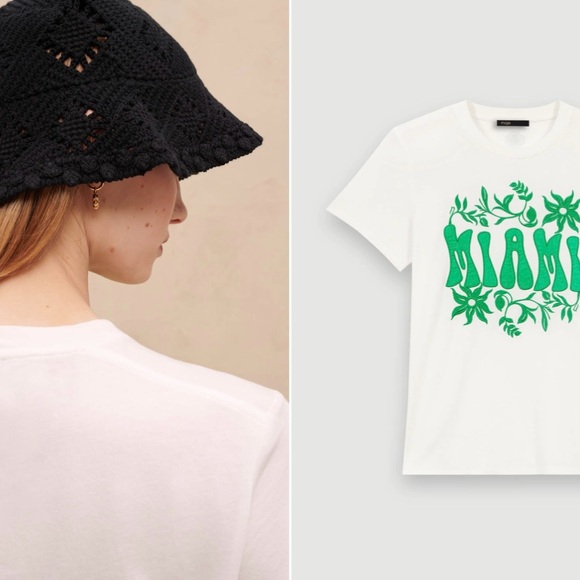 Maje Parisian Chic Miami Short Sleeve Tee - Picture 13 of 14